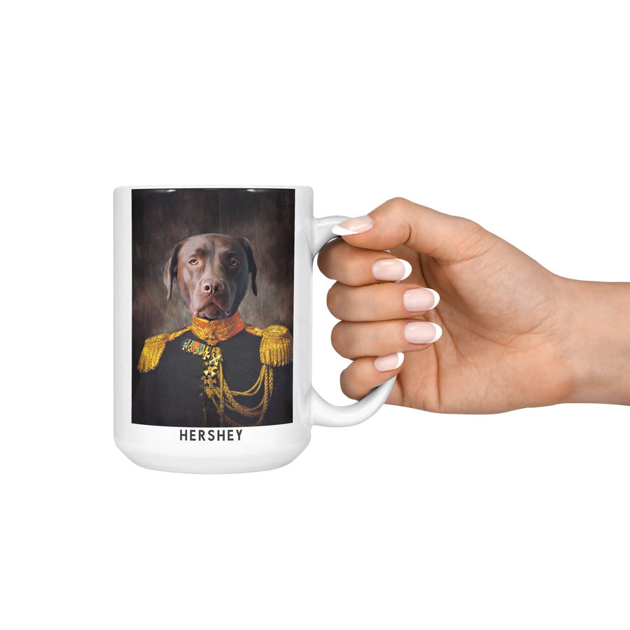 Taza personalizada con retrato de mascota de Regal Leader
