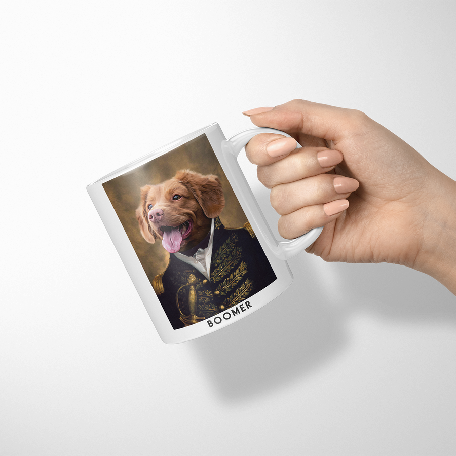 Taza personalizada con retrato de la mascota del Príncipe Real