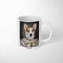 Taza con retrato de mascota de la Dama Real
