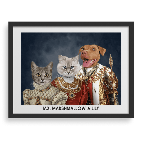 Retrato personalizado de la mascota de la familia real.